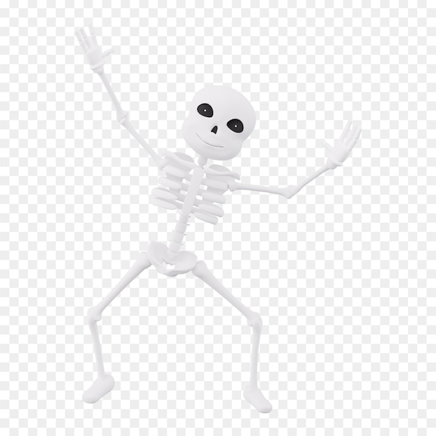 PSD esqueleto esqueleto bailando sobre un fondo transparente - halloween esqueleto png descargar