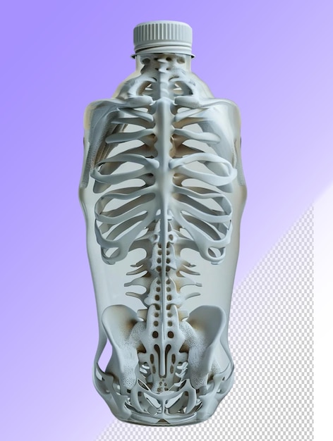 PSD un esqueleto con una mandíbula inferior y huesos en él