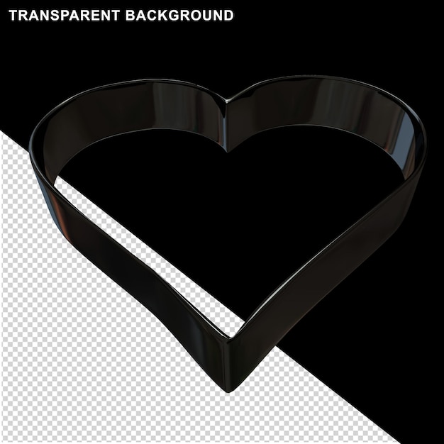 PSD esquema de corazón negro 3d