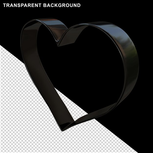 Esquema de corazón negro 3d