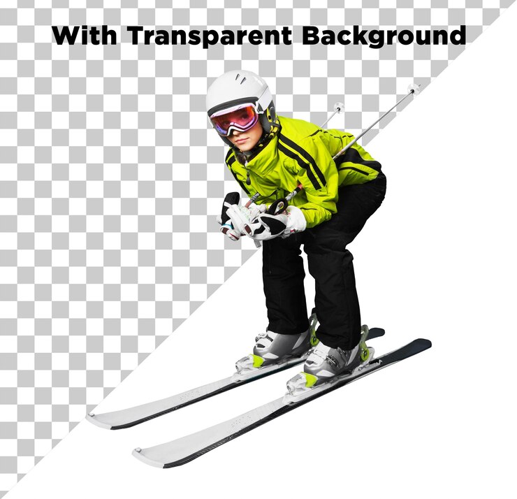PSD esquiadora isolada em fundo transparente png psd