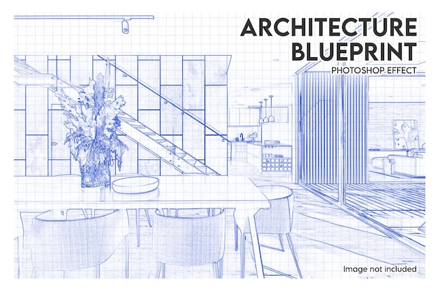 Esquisse d'architecture et effets photo de plans