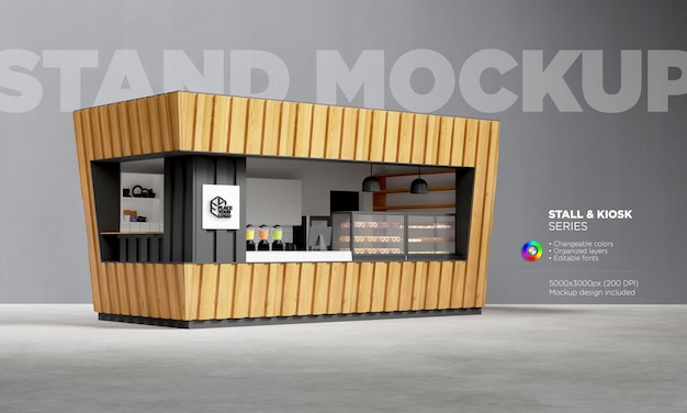 Essenskiosk-Modell in 3D-Rendering