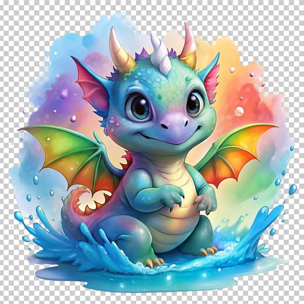 PSD c'est un bébé arc-en-ciel et un petit dragon.