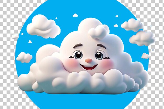 C'est Un Dessin Animé En 3d Qui Dépeint Des Nuages Blancs.