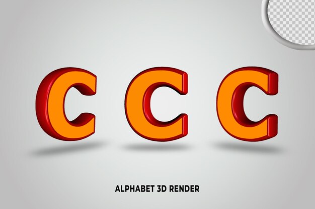 ESTABLECER ALFABETO COLOR ROJO NARANJA 3D RENDER