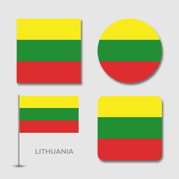 Establecer banderas de plantilla de diseño de lituania