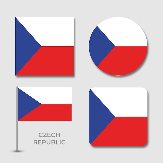 establecer plantilla de diseño banderas nacionales de diseño de plantilla de república checa