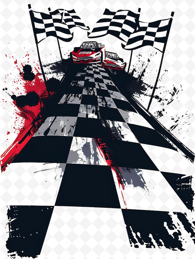 PSD establecimiento de la pista de carreras de nascar con pilotos y fanáticos para el diseño de carteles de ilustración plana de elecciones