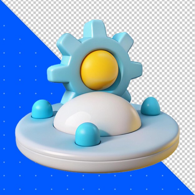 Establecimiento del planeta 3D Render Objeto PNG Fondo transparente