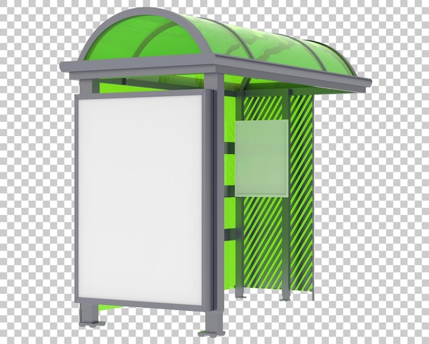PSD estação de ônibus na ilustração de renderização 3d de fundo transparente