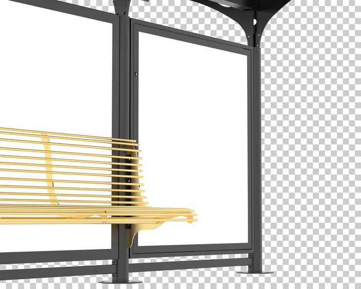 PSD estação de ônibus na ilustração de renderização 3d de fundo transparente