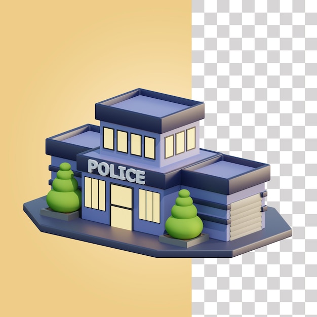 Estación de policía 3d ilustración