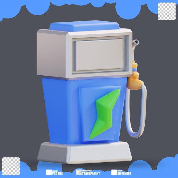 estación de servicio de coche eléctrico de ilustración 3d 2