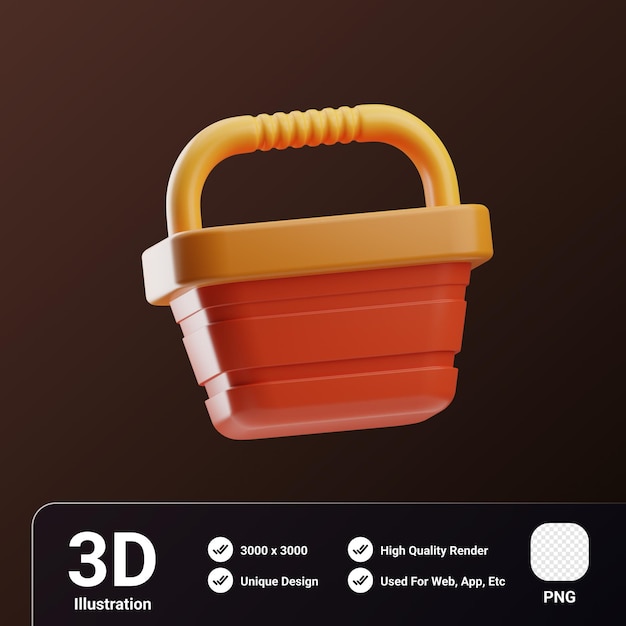 Estaciones Cesta de objetos Ilustración 3D