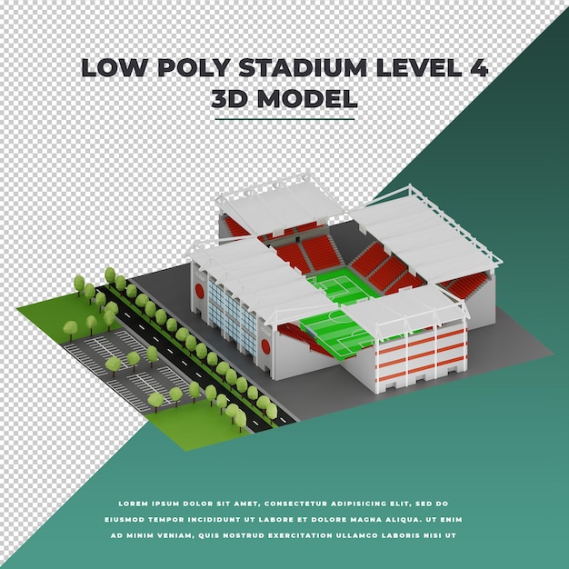 PSD estádio de baixo poli nível 4