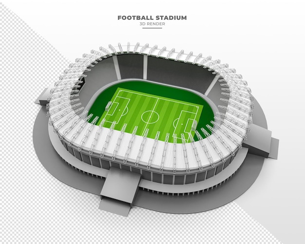 PSD estadio de fútbol en 3d render realista