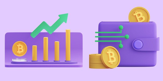 PSD estadística de moneda bitcoin y criptomoneda de billetera bitcoin