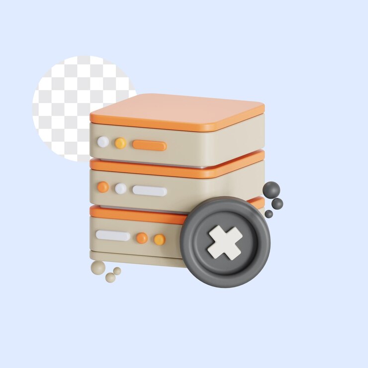PSD estado de error ilustración 3d del error del servidor