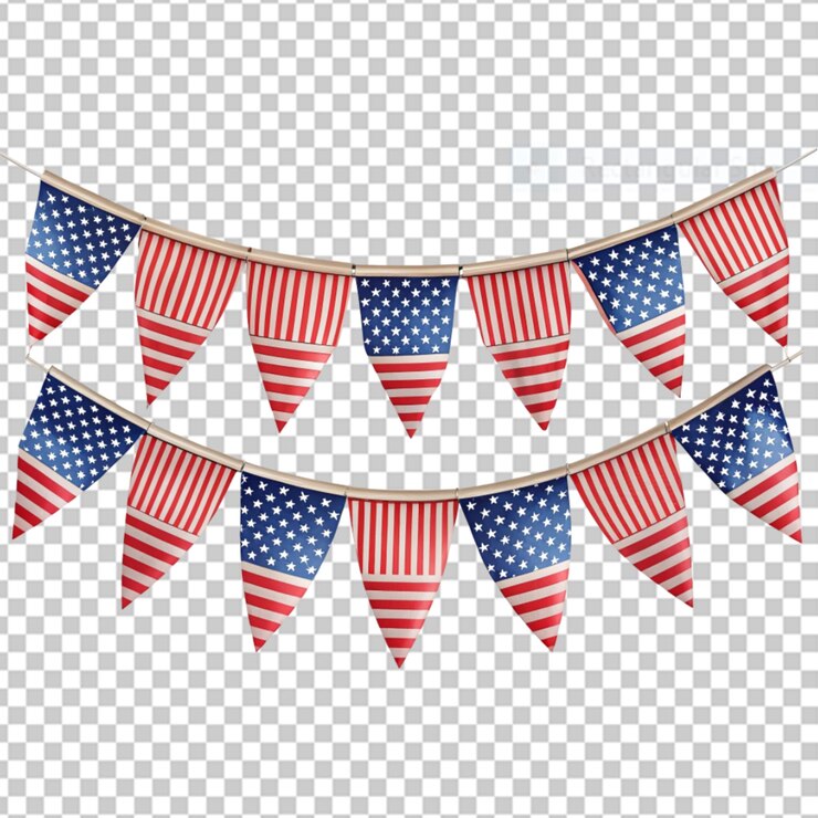 PSD estados unidos celebración guirnaldas vector