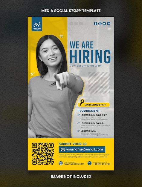 Estamos a recrutar empregados Media Social Story Post Template