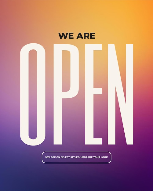 Estamos abriendo el diseño promocional de la tienda para redes sociales e Instagram.