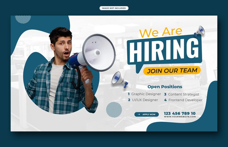 Estamos contratando puestos de trabajo vacantes en las redes sociales Banner Jobs Recruitment Social Media Post