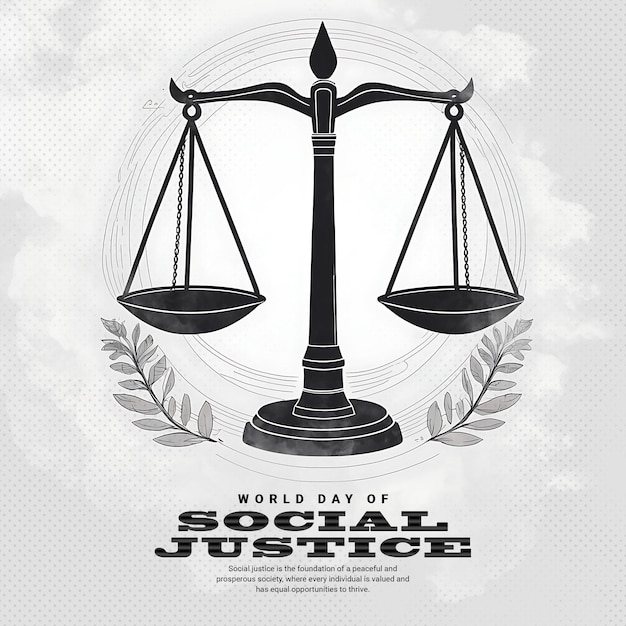 PSD estampa de banner para el día mundial de la justicia social en las redes sociales