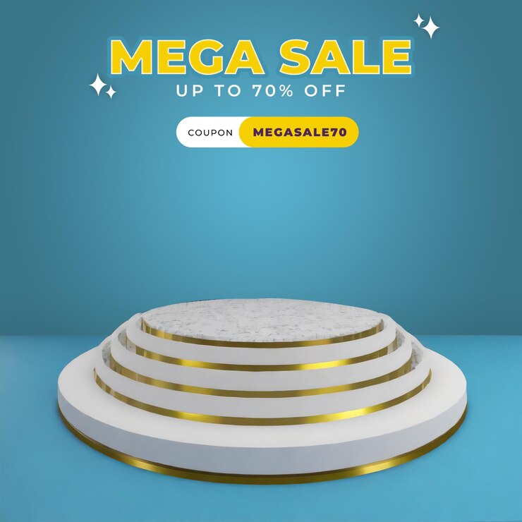 PSD estampa de banner de redes sociales con descuento de venta mega de psd