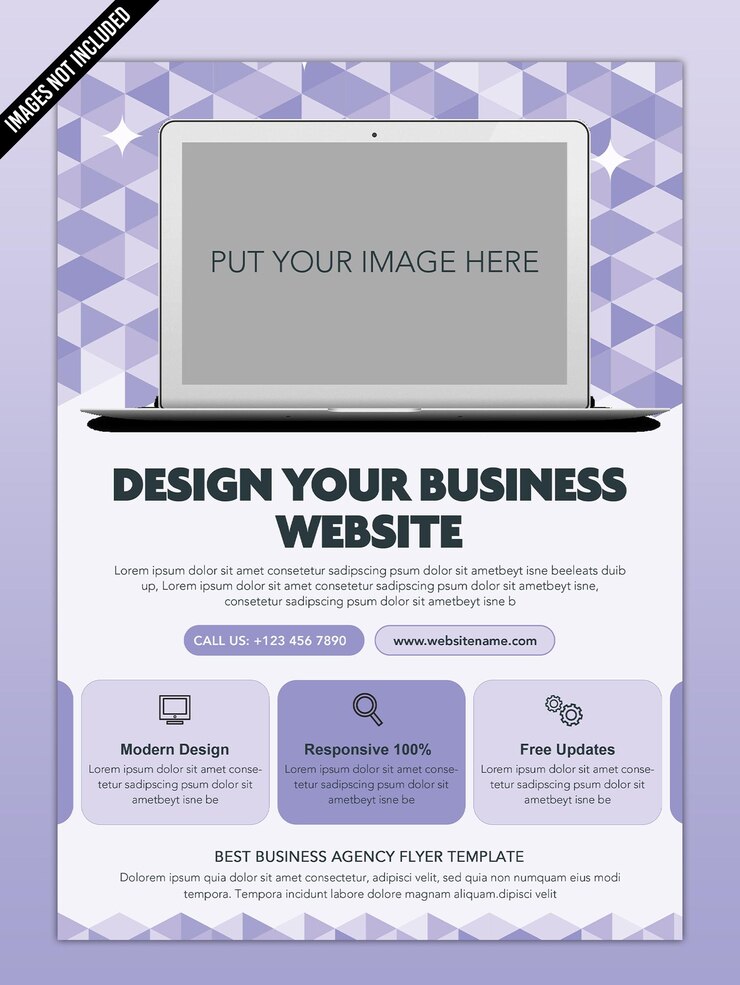 Estampa de diseño de carteles para el servicio de diseño de sitios web comerciales