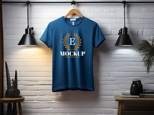 PSD estampa de diseño de maqueta de camiseta de bl masculina editable para colgadores de lujo psd