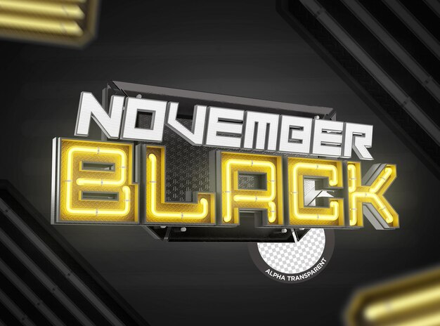 Estampilla negra de 3 de noviembre de neón amarillo posición 01