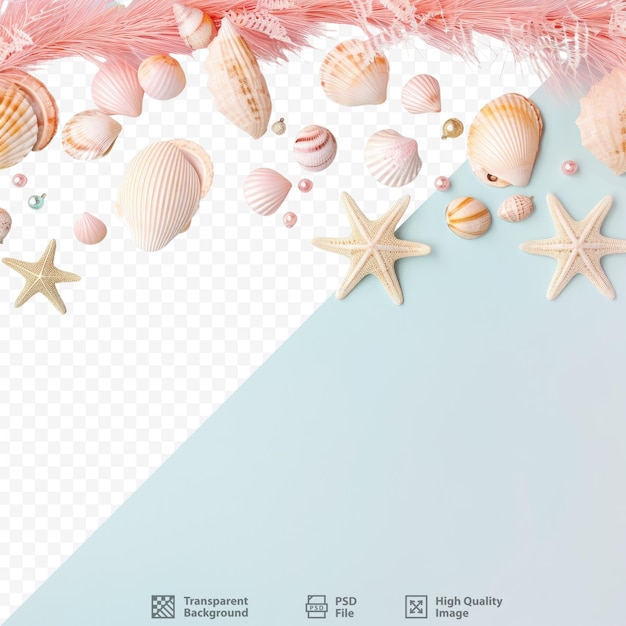 PSD estandarte de conchas marinas para decoraciones tropicales de navidad