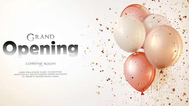 Estandarte de la fiesta de celebración con globos de colores y fondo de confeti Ilustración vectorial