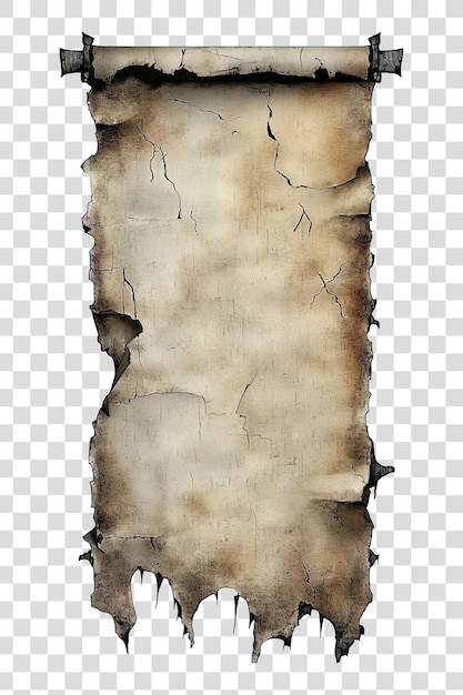 PSD estandarte de pared medieval del viejo oeste en el estilo de rasgado aislado en fondo transparente png