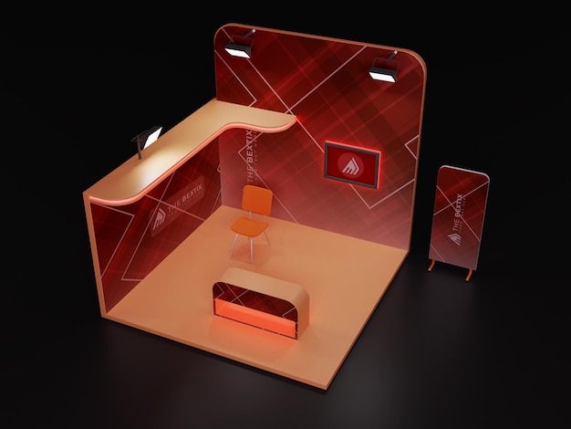 Estande de exposição, maquete de estande
