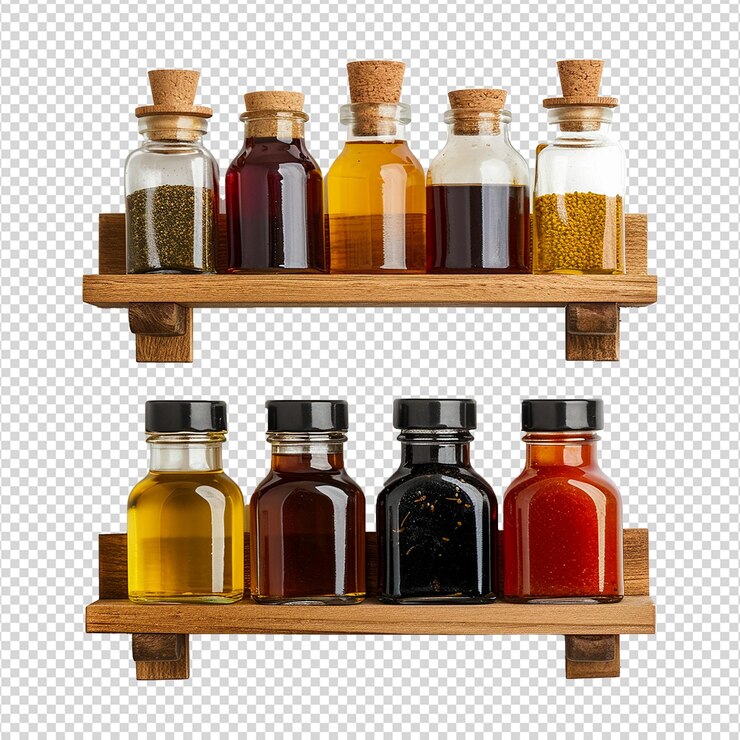 PSD el estante de condimentos aislado en un fondo transparente png