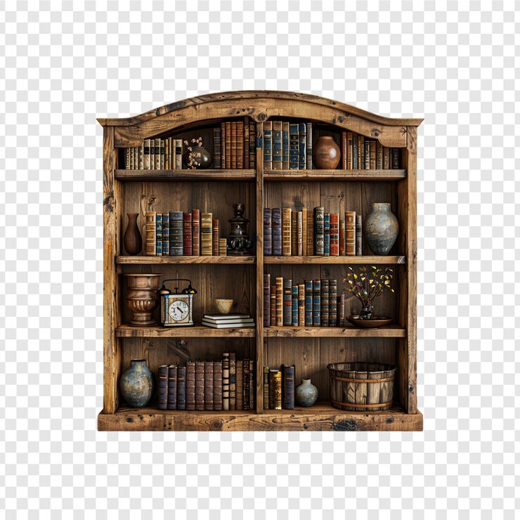 PSD estante de livros isolado em fundo transparente