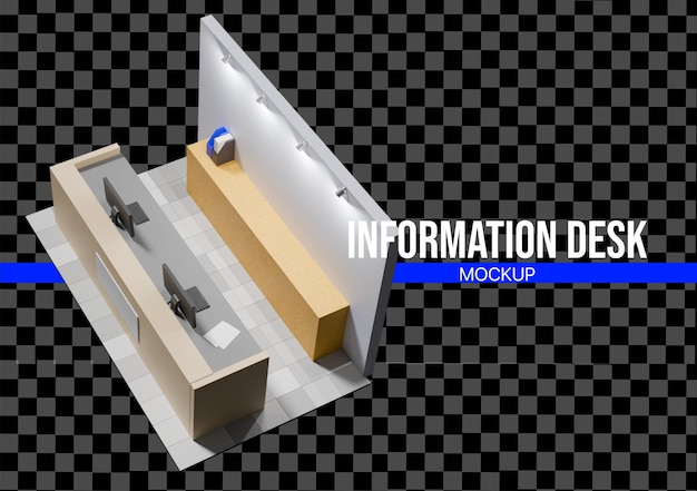 Estante de exhibición de maqueta de mostrador de información