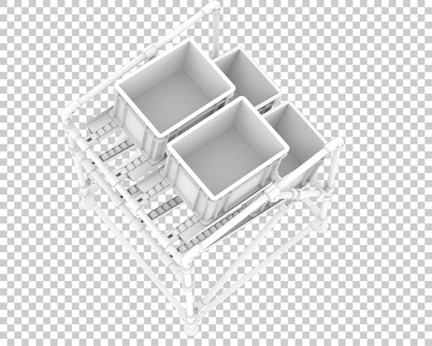 PSD estante de frutas aislado en la ilustración de representación 3d de fondo transparente