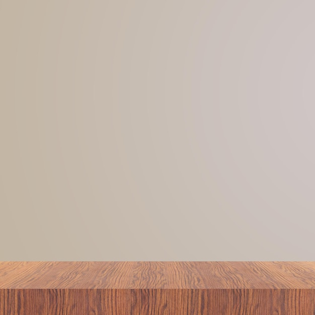 un estante de madera con un fondo gris y una pared blanca detrás de él