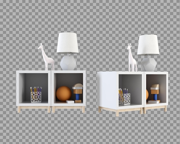 Estante para niños en renderizado 3d aislado