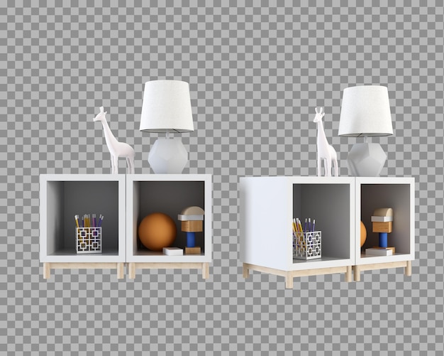 PSD estante para niños en renderizado 3d aislado