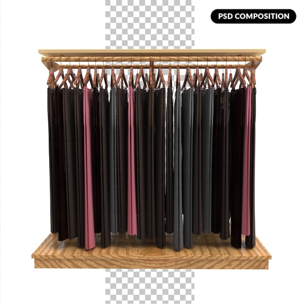 El estante con los pantalones colgantes en él
