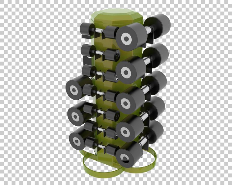 PSD estante de peso en la ilustración de representación 3d de fondo transparente