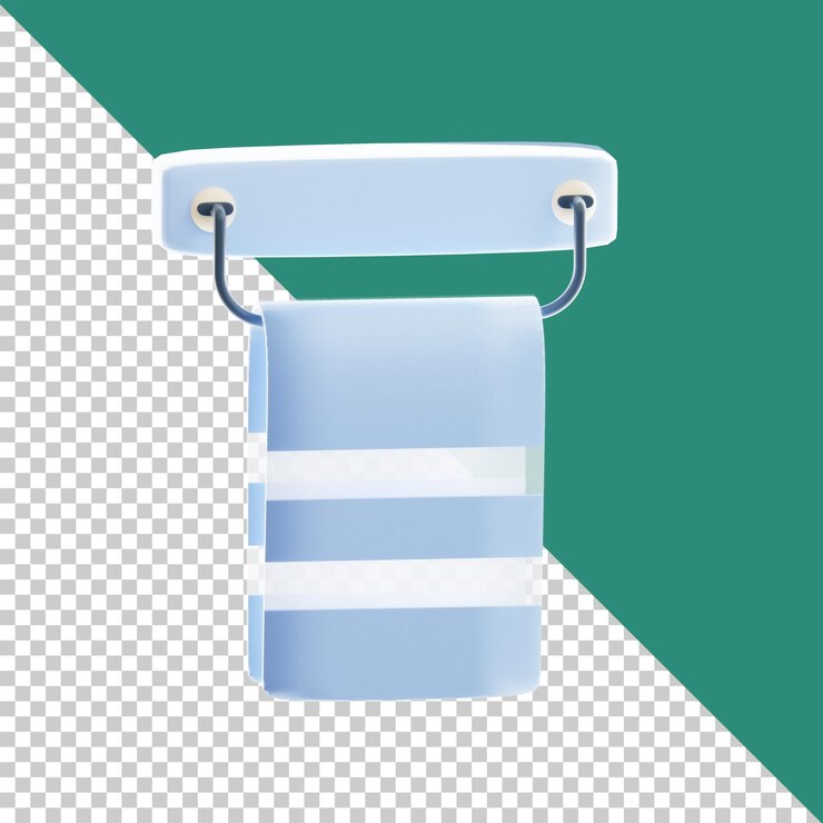 PSD el estante de toallas de icono 3d aislado en el fondo transparente