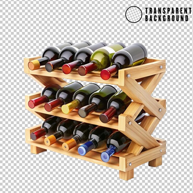 PSD el estante de vino sobre un fondo transparente