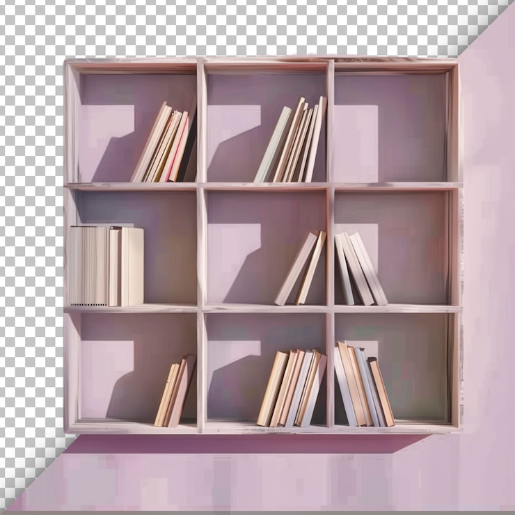 PSD las estanterías de las bibliotecas aisladas sobre un fondo transparente