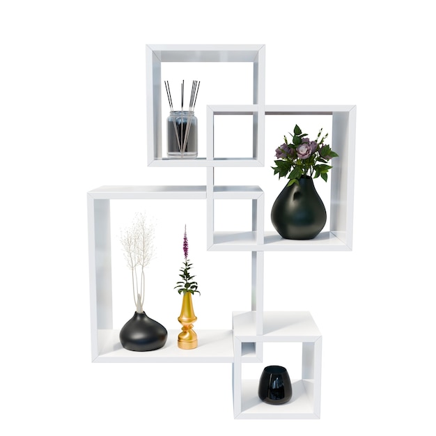 Las estanterías modernas de cubos blancos