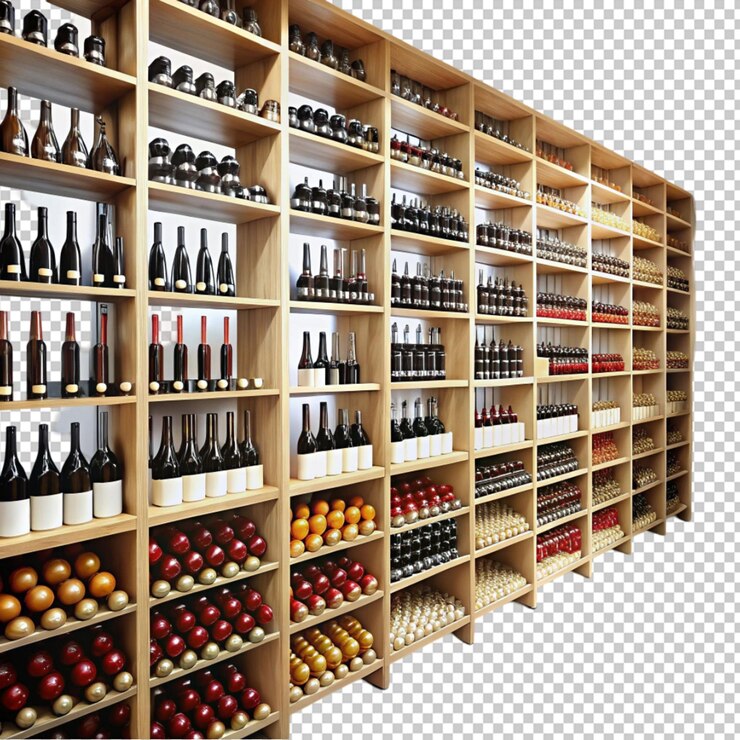 PSD estantes de las tiendas de vino